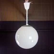 Milk Glass Ceiling Lamp 1950s