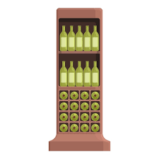 Wine Cabinet Basket Icon Cartoon Vector