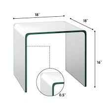 Clear Tempered Glass End Side Table