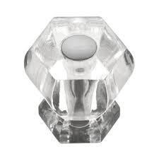 Polished Nickel Acrylic Cabinet Knob