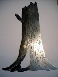 Tree Trunk Metal Wall Art Sculpture
