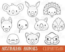 Australian Animal Faces Digital Stamps