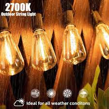 25lights 50 Ft Outdoor String Lights Waterproof And Shatterproof Patio Hanging Lights Outdoor Backyard Garden Decor