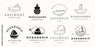 Set Of Sailboat Transportation Logo
