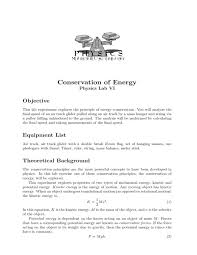 Conservation Of Energy Objective