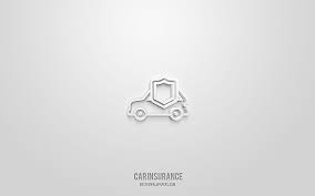 Car Insurance 3d Icon White Background