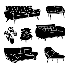 Vector Simple Linear Icon Of Sofas