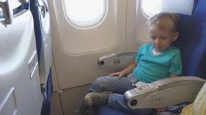 Little Boy Felt Asleep In The Airplane