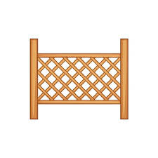 Brick Fence With Wooden Gate Vector
