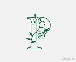 Nature Letter P Leaf Icon Logo Design