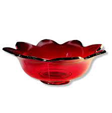 Vintage Fenton Red Amberina Petal Bowl