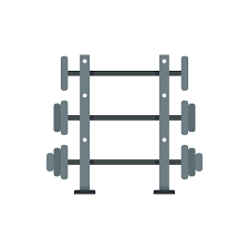 Barbells Stand Vector Icon Isolated