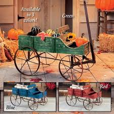 Wood Wagon Decorative Wheel Planter