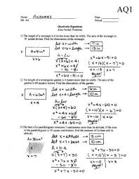 Quadratic Equations Area Problems