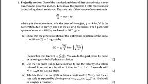 Solved Projectile Motion One Of The