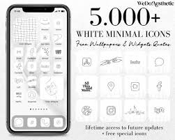 5000 White Minimal App Icon Pack White