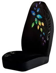 Colorful Peacock Car Seat Cover Girly