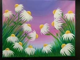 Easy Spring Flowers Acrylic Painting On