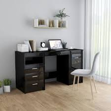 Desk High Gloss Black 140x50x76 Cm