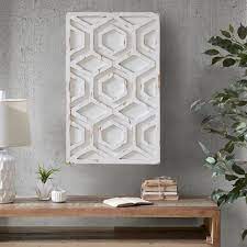 Kirkland S Hexagon White Wood Plaque