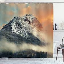 Nature Shower Curtain Snowy Peak