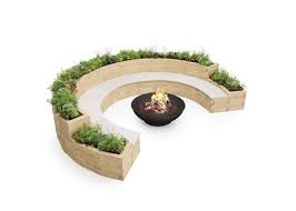 Circular Fire Pit Planter Bench 4 18