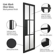 Civic Black Clear Glass Industrial