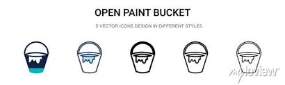 Open Paint Bucket Icon In Filled Thin