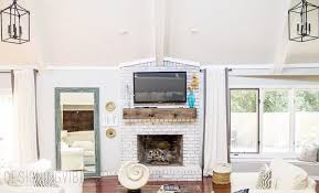 My Painted Brick Fireplace 3 Years