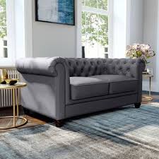 2 Seater Chesterfield Sofa Grey