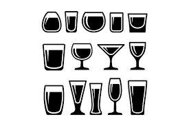 Set Of Drink Glasses Icons Business