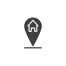 Home Location Pin Vector Icon Filled