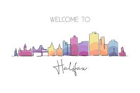 Single One Line Drawing Halifax City