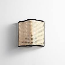 Beige Tan Wall Sconce With Pvc Rattan