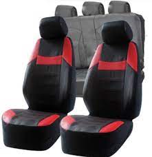 Red Pvc Leather Look Car Seat Covers To