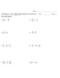 Sample Solving Equations Worksheet