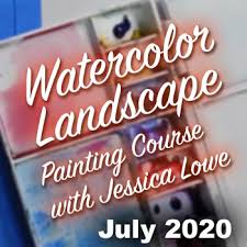 Summer Watercolor Landscape Art