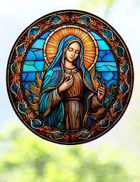 Virgin Mary Window Cling Faux Stained
