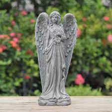 W Gray Angels And Cherubs Garden Statue