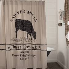 Sawyer Mill Charcoal Cow Shower Curtain