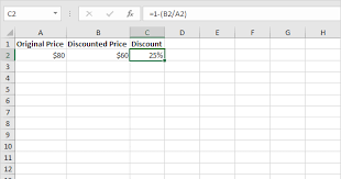 Percentage Discount In Excel Easy