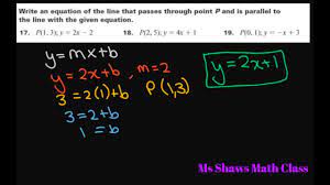 Write Equation Of Line That Passes