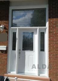 White Front Door With 2 Sidelights And