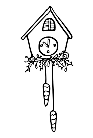 Doodle Cuckoo Clock On The Wall With