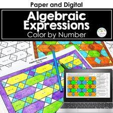 Algebraic Expressions Activity Color By