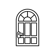 White Front Door Flat Icon
