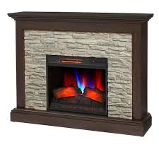 Home Decorators Collection Whittington 50 In Freestanding Electric Fireplace In Brushed Dark Pine With Gray Faux Stone