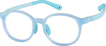 Blue Kids Flexible Round Glasses