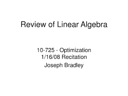 Ppt Review Of Linear Algebra