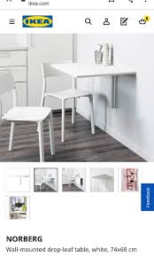 Ikea Norberg Drop Leaf Table Furniture